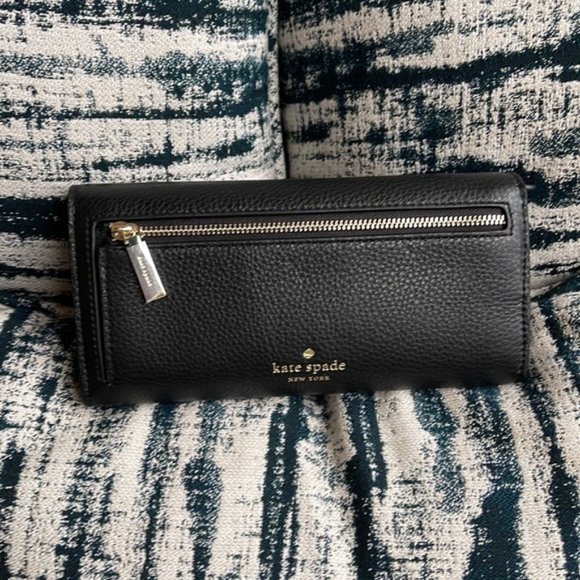 Kate Spade Marti Large Slim Flap Wallet Black - Picture 4 of 14